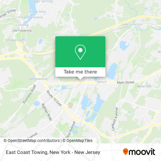 East Coast Towing map