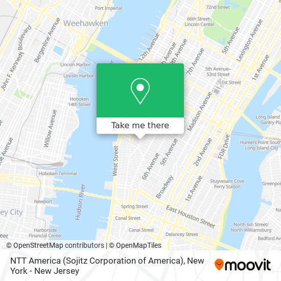 Mapa de NTT America (Sojitz Corporation of America)