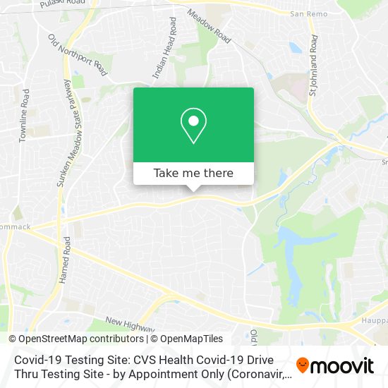 Mapa de Covid-19 Testing Site: CVS Health Covid-19 Drive Thru Testing Site - by Appointment Only