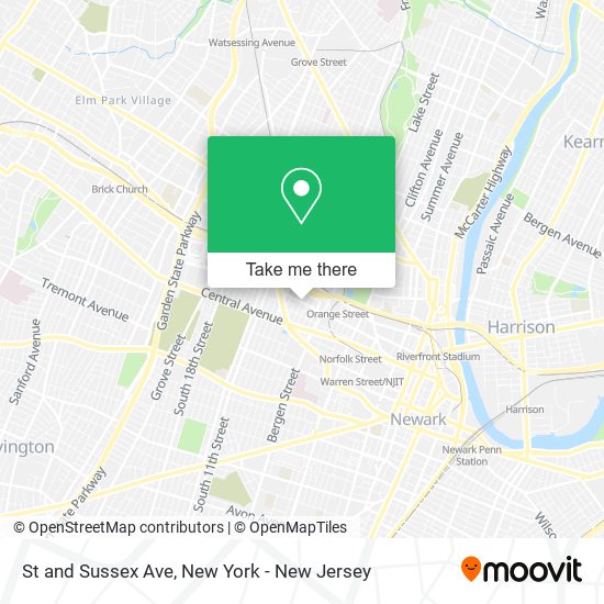 St and Sussex Ave map