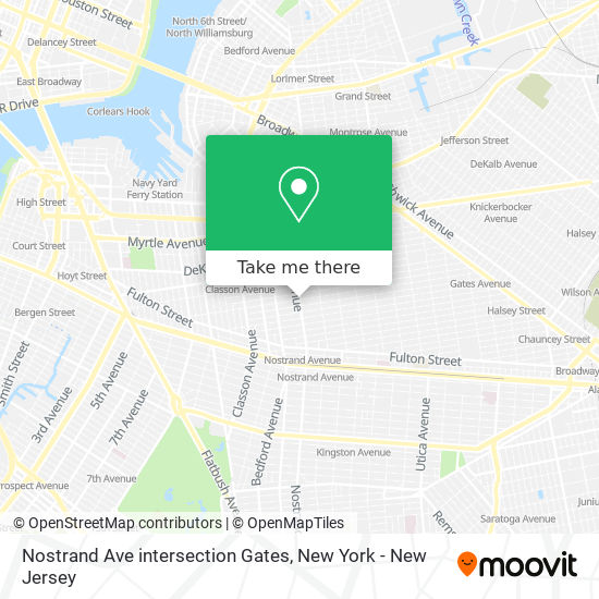 Mapa de Nostrand Ave intersection Gates