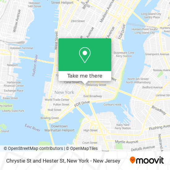Chrystie St and Hester St map