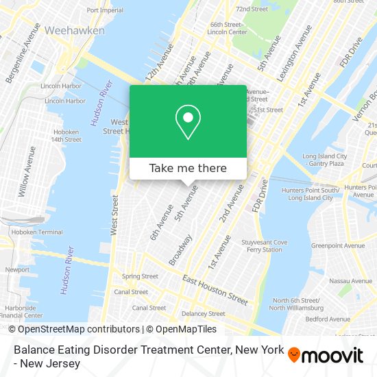 Mapa de Balance Eating Disorder Treatment Center