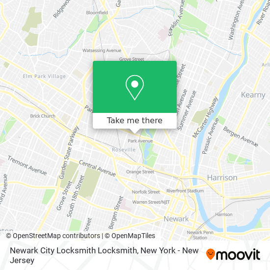 Mapa de Newark City Locksmith Locksmith