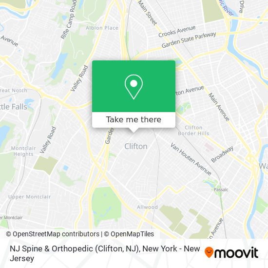 Mapa de NJ Spine & Orthopedic (Clifton, NJ)