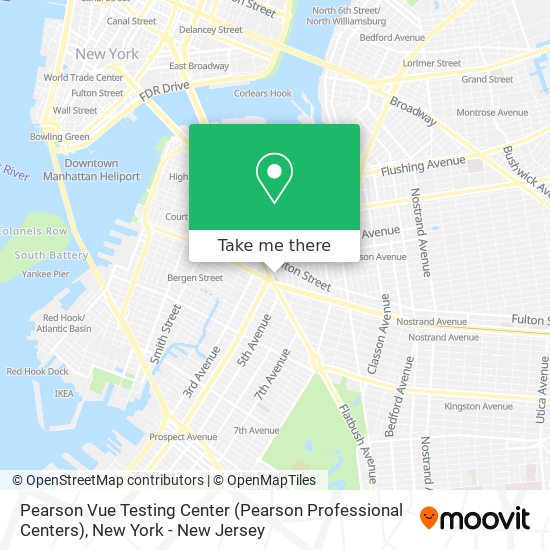 Mapa de Pearson Vue Testing Center (Pearson Professional Centers)