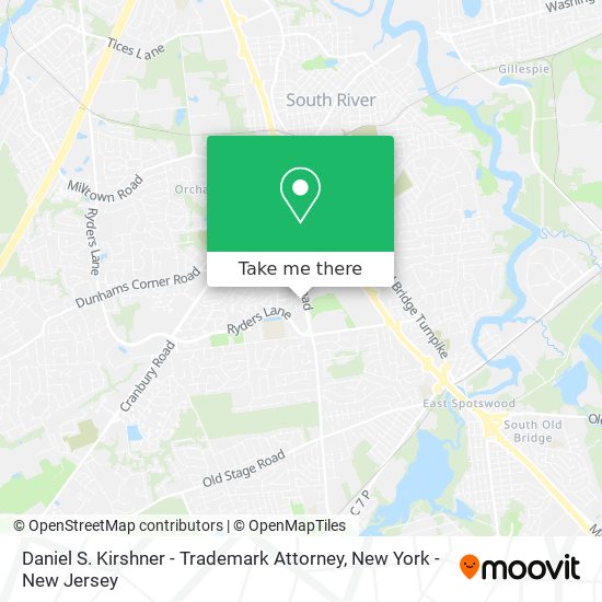 Mapa de Daniel S. Kirshner - Trademark Attorney