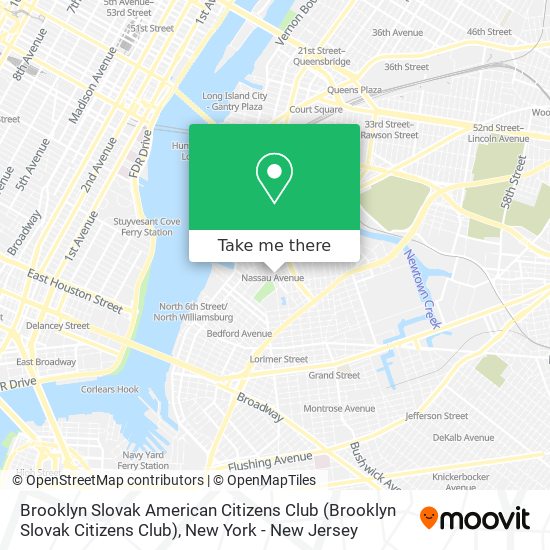 Brooklyn Slovak American Citizens Club map