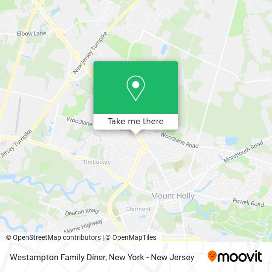 Westampton Family Diner map