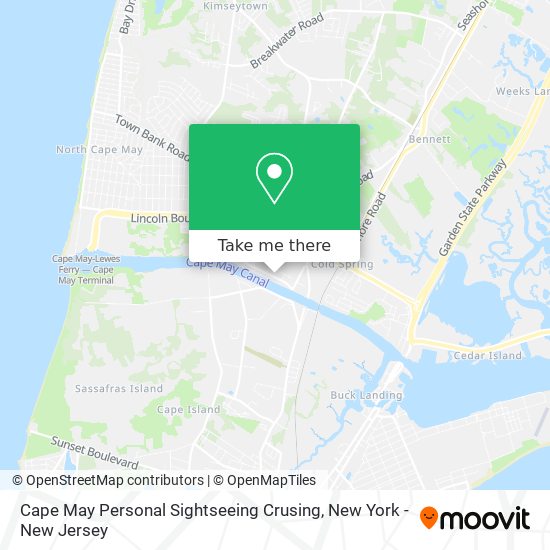 Mapa de Cape May Personal Sightseeing Crusing