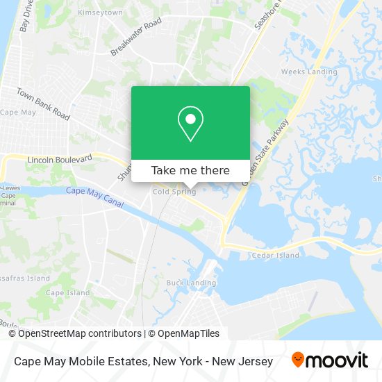 Cape May Mobile Estates map