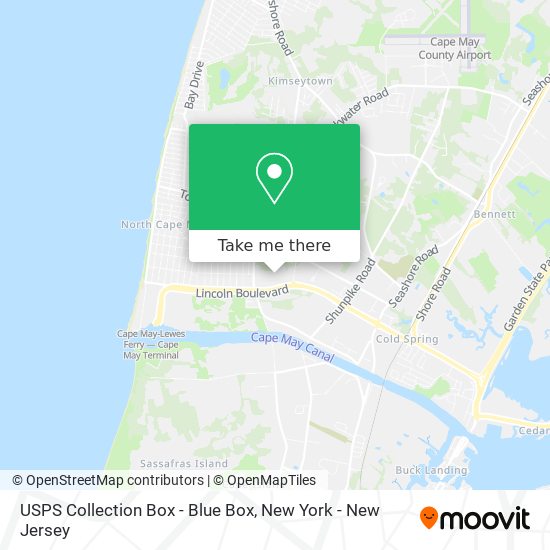 Mapa de USPS Collection Box - Blue Box