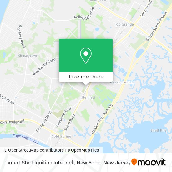 Mapa de smart Start Ignition Interlock