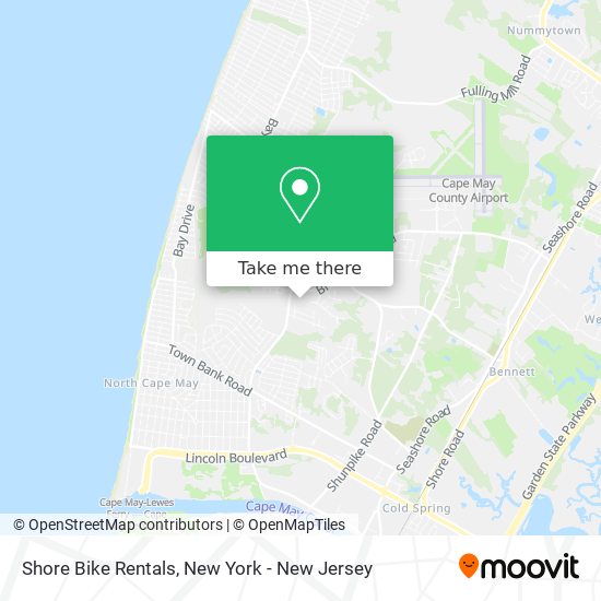 Shore Bike Rentals map