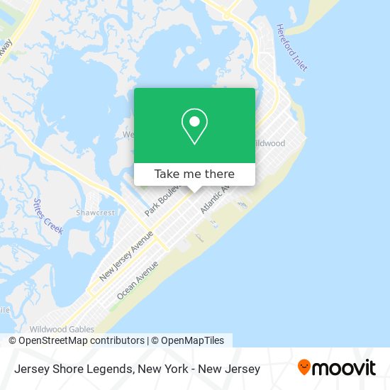 Jersey Shore Legends map