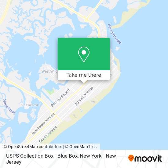 Mapa de USPS Collection Box - Blue Box