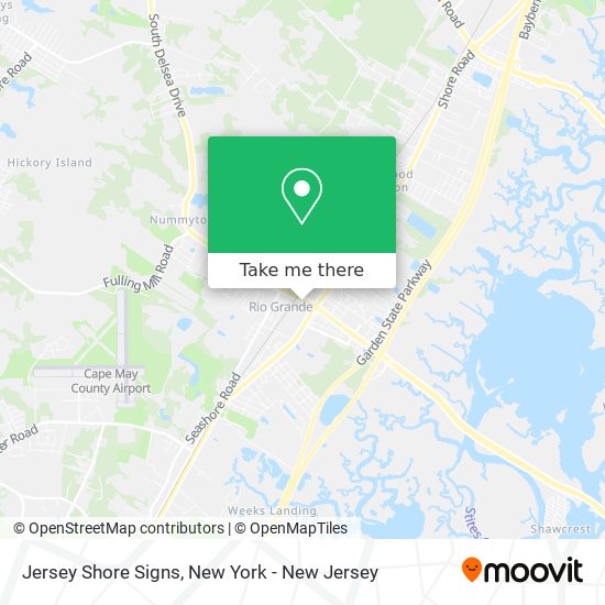Jersey Shore Signs map