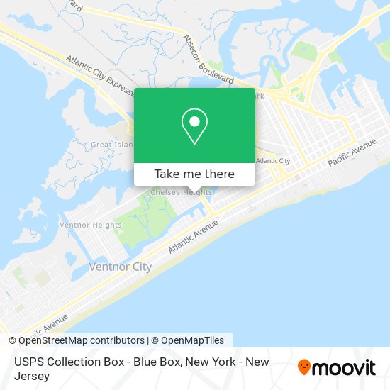 Mapa de USPS Collection Box - Blue Box