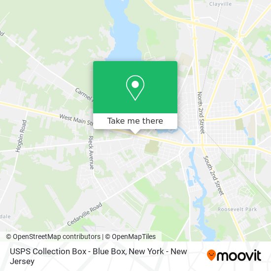 Mapa de USPS Collection Box - Blue Box