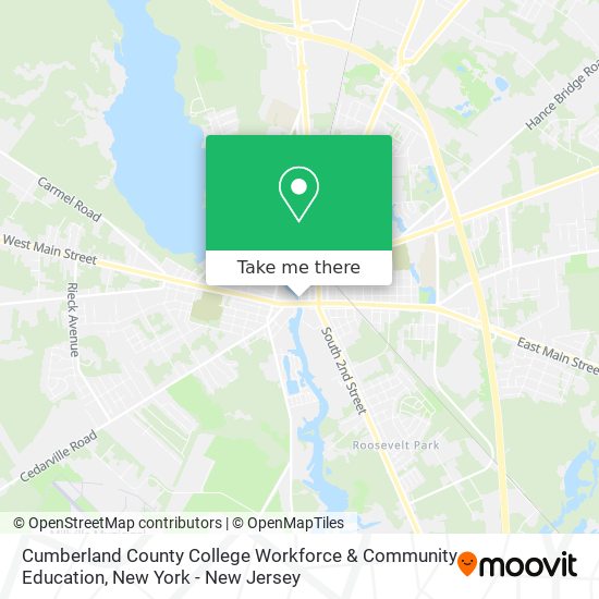Cumberland County College Workforce & Community Education map