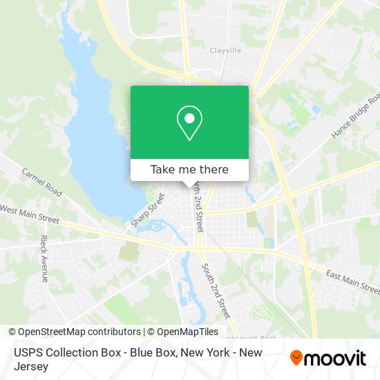 Mapa de USPS Collection Box - Blue Box