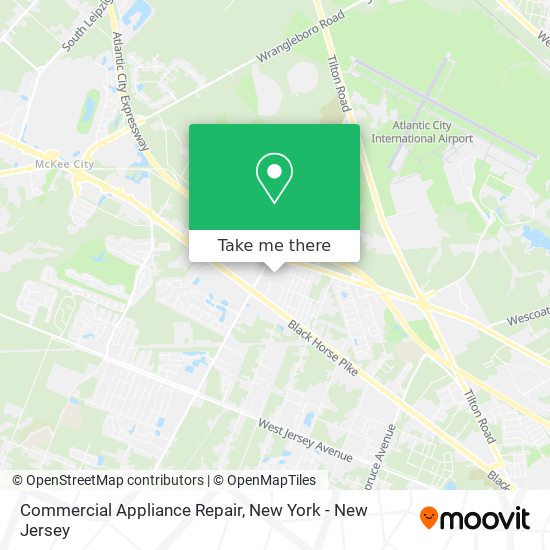 Commercial Appliance Repair map