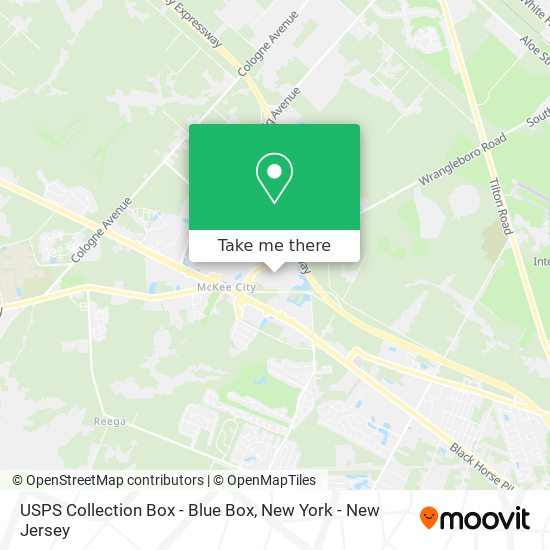 Mapa de USPS Collection Box - Blue Box