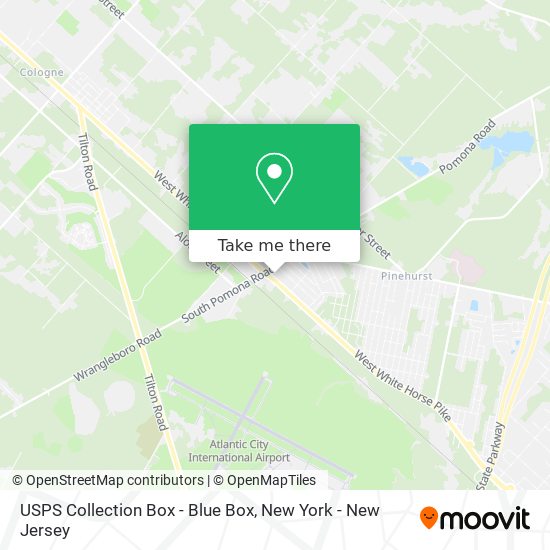 Mapa de USPS Collection Box - Blue Box