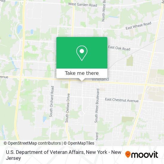 U.S. Department of Veteran Affairs map