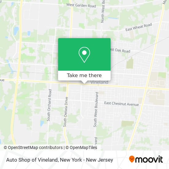 Auto Shop of Vineland map