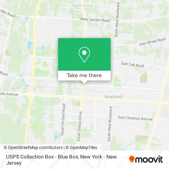 USPS Collection Box - Blue Box map