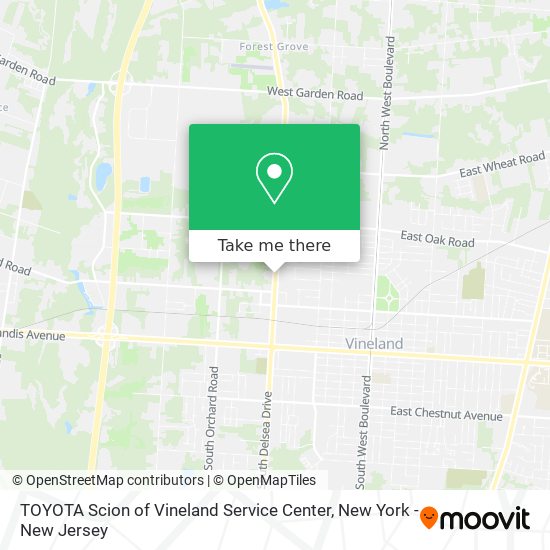 Mapa de TOYOTA Scion of Vineland Service Center