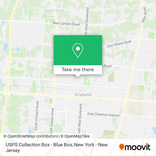 Mapa de USPS Collection Box - Blue Box