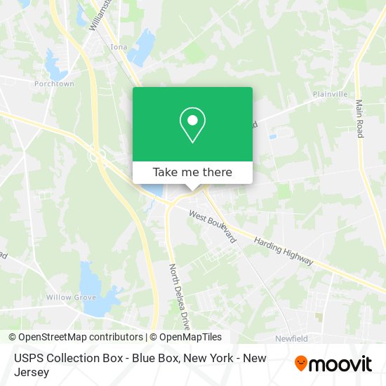 Mapa de USPS Collection Box - Blue Box