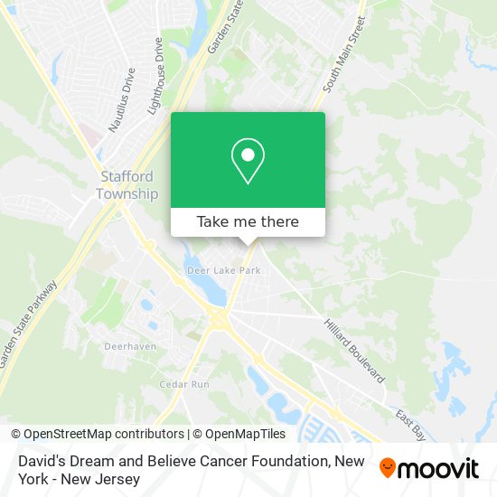 Mapa de David's Dream and Believe Cancer Foundation