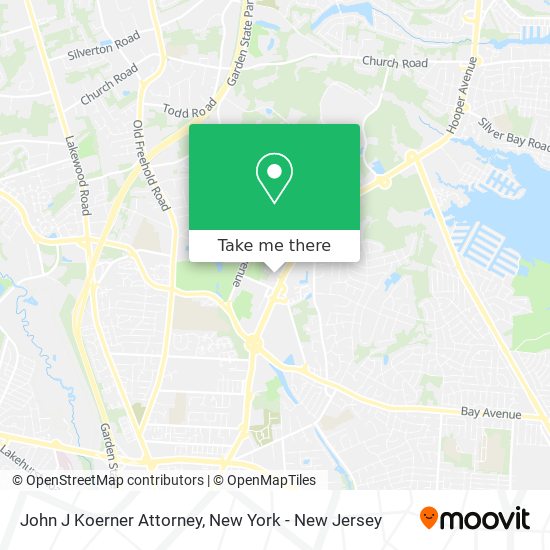 John J Koerner Attorney map