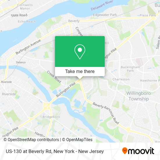 US-130 at Beverly Rd map