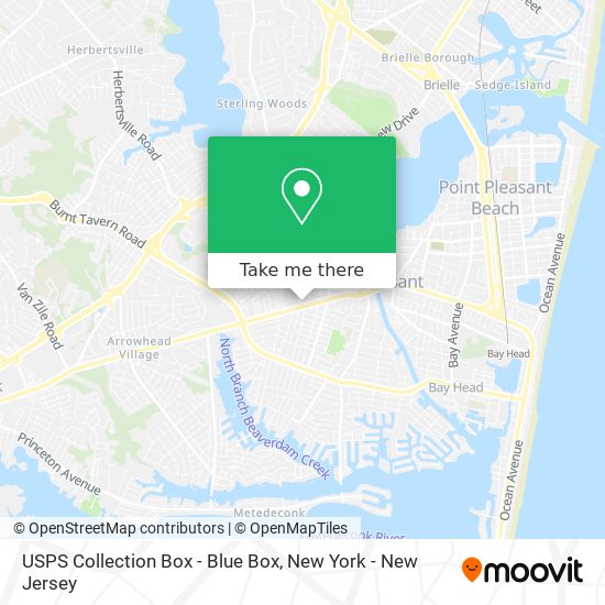 Mapa de USPS Collection Box - Blue Box