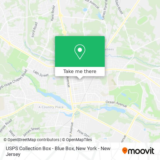 Mapa de USPS Collection Box - Blue Box