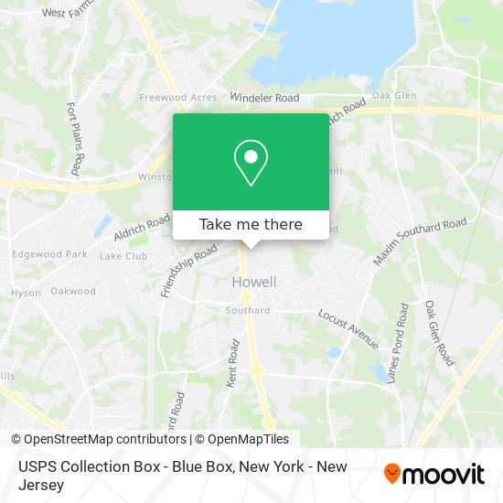 USPS Collection Box - Blue Box map