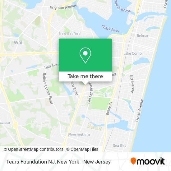 Tears Foundation NJ map