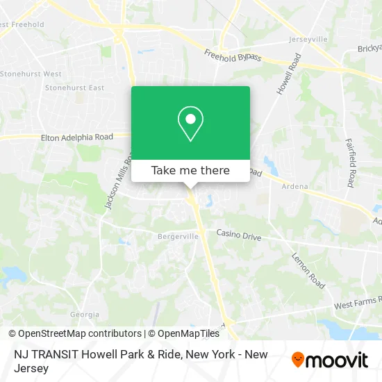NJ TRANSIT Howell Park & Ride map