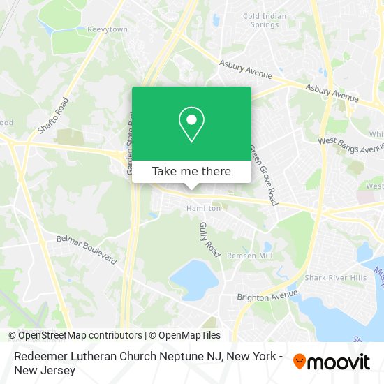 Redeemer Lutheran Church Neptune NJ map