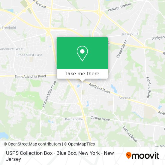 Mapa de USPS Collection Box - Blue Box