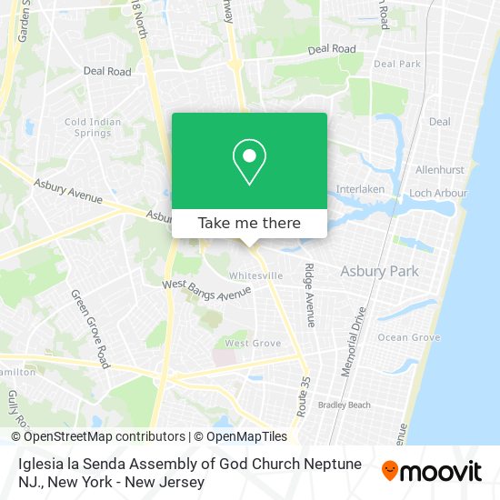 Mapa de Iglesia la Senda Assembly of God Church Neptune NJ.