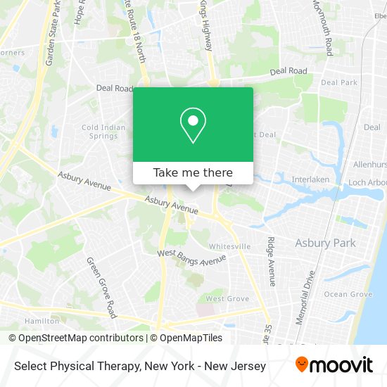 Mapa de Select Physical Therapy