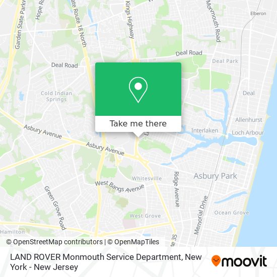 LAND ROVER Monmouth Service Department map