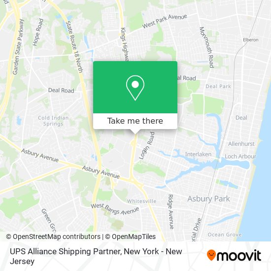 Mapa de UPS Alliance Shipping Partner