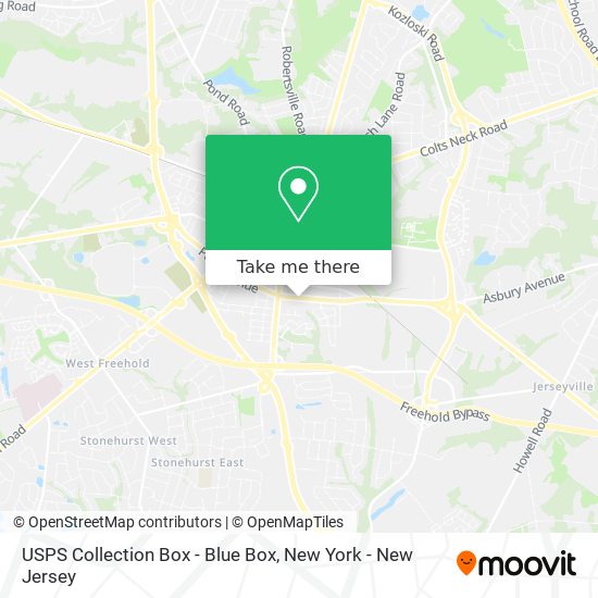 Mapa de USPS Collection Box - Blue Box