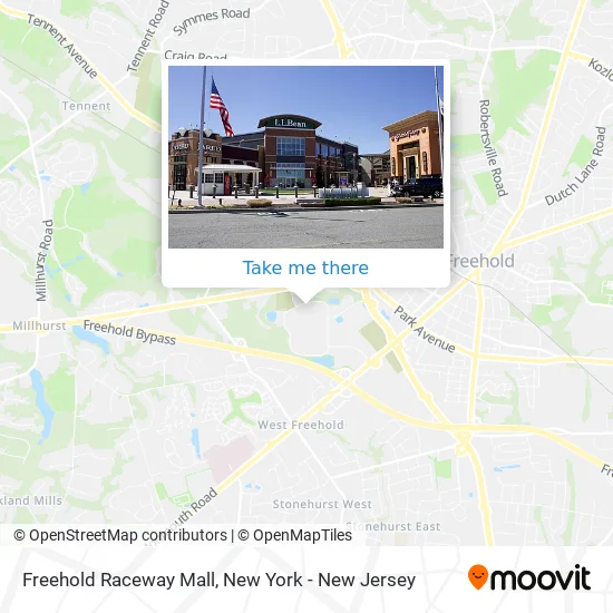 Freehold Raceway Mall map